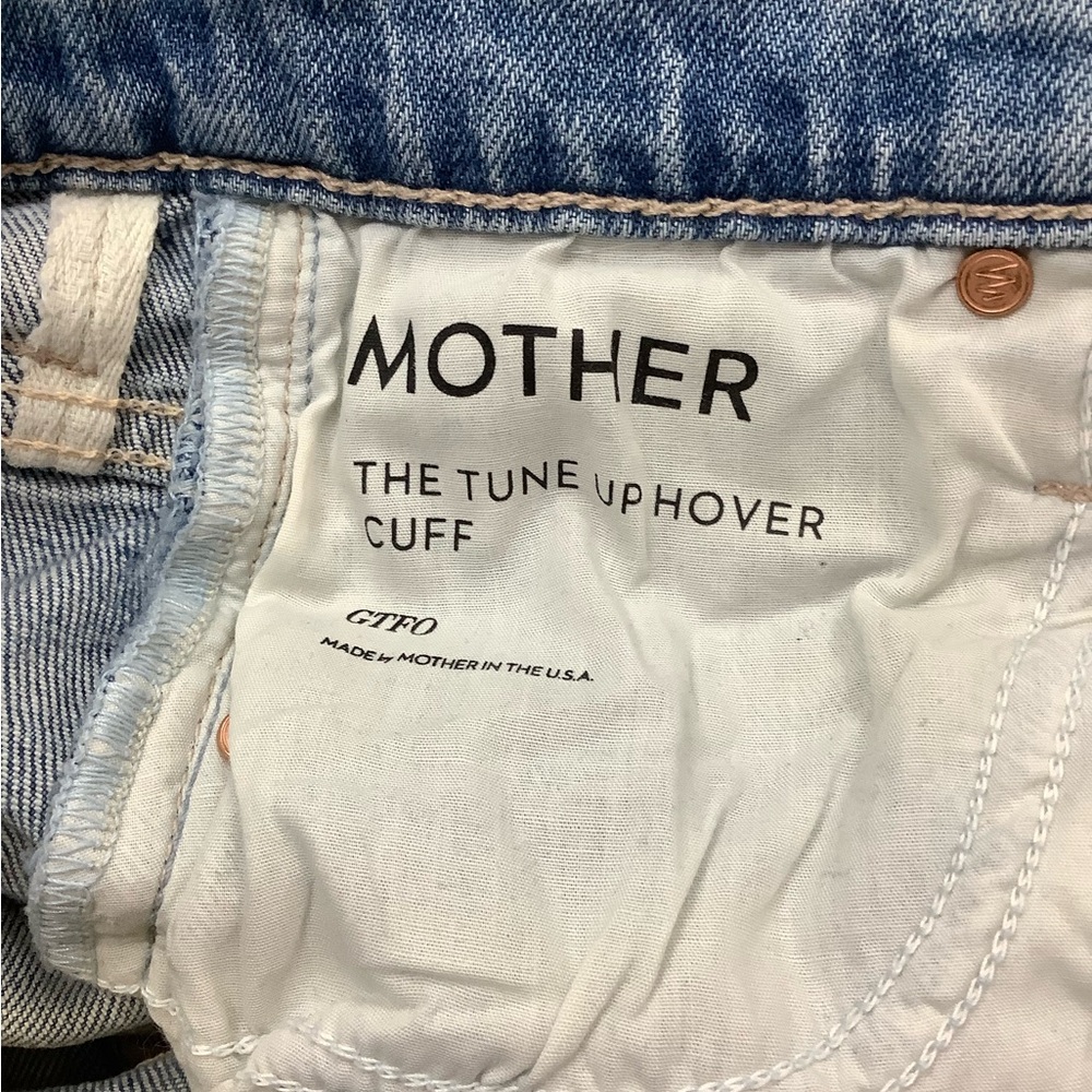 MOTHER Superior The Tune Up Hover Cuff Jeans Distressed Button Fly - Picture 8 of 16